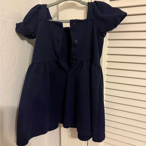 Janie and Jack Navy Dress with White Trim - Picture 2 of 3